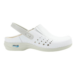 Fehér orvosi ortopéd klumpa pánttal – Nursingcare Berlin | Valódi bőr, gyors szállítás HU