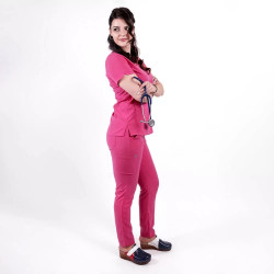 Lotus Flex orvosi egyenruha, fukszia, stretch – TS-NP10 TS-SP3