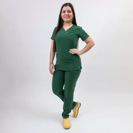 Lotus Flex orvosi egyenruha – stretch, vadászzöld, TS-NP10/TS-SP3 | Egészségügyi munkaruha