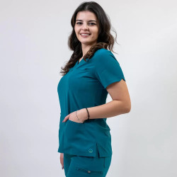 Lotus Flex orvosi egyenruha – stretch, sötét türkiz, TS-NP10/TS-SP3 | Egészségügyi munkaruha