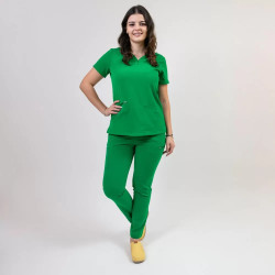 Lotus Flex orvosi egyenruha – stretch, sötét sebészeti zöld, TS-NP10/TS-SP3 | Egészségügyi munkaruha