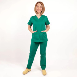 Lotus Flex orvosi ruha, rugalmas, vadászzöld, CVC-NP1 CVC-SP2